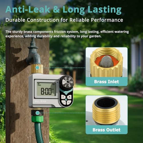 QUOBAS Zero Pressure Water Timer, Sprinkler Timer for Garden Hose Faucet
