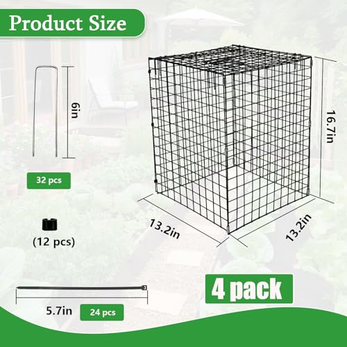 Metal Plant Cages for Outdoor Plants, Garden Cloches for Plants 4 Pack - color: 4 PCS