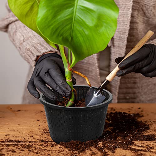 Roshtia 4 Pcs 8.35 Inch Hydroponic Baskets, Aquatic Black Mesh Net Pot