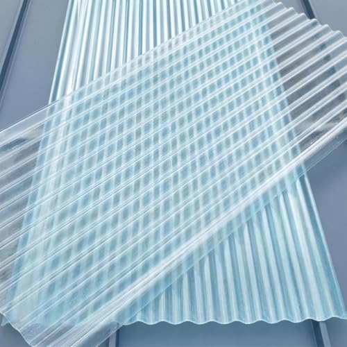 6 PCS Clear Corrugated Polycarbonate Roof Panels, UV Protected Waterproof - size: 6PCS 3x5.5ft