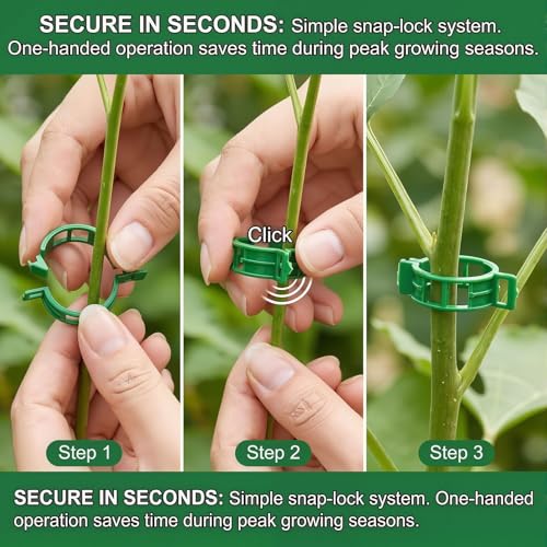 300-Piece Tomato Clips for Climbing Plants, Reusable Trellis Support Set