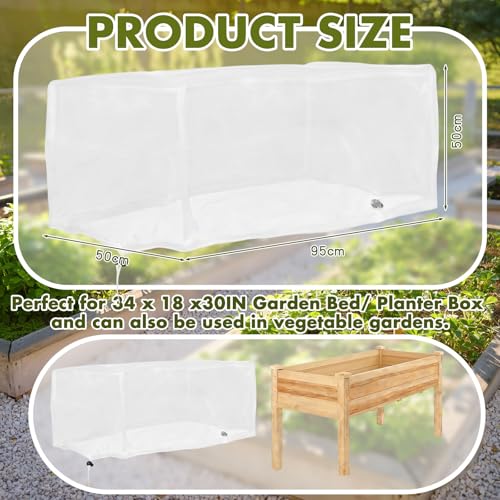 Woanger 3 Pack Garden Netting for Raised Beds 37.4 x 19.69 x 19.69 Inch Rectangular Mesh Plant Covers with Drawstring for Garden Raised Bed Bird Netting Pest Barrier Screen for Protecting Vegetable - size: 3 x 2 x 2 ft