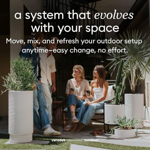 Veradek Mod Series Extra Tall Planter - Tall Outdoor Planter with Shelf - color: White, size: 29 inch - 2 Pack