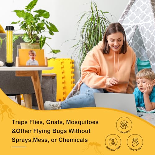 Qualirey 12 Pcs Fly Traps for Indoor Outdoor Hanging Fruit Fly Trap Sticky Mosquito for Home Insect 10 x 2.5 Inches