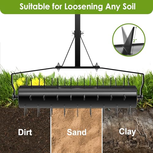 Seeutek 18Inch Rolling Lawn Aerator, Upgraded Heavy Duty Aerators - size: 18" New