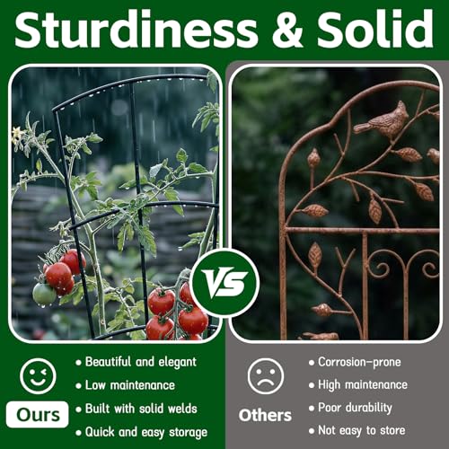 Thealyn 56" Tall Metal Plant Trellis for Climbing Plants, 8 Pack, Black - color: Black, size: 56 inch-8 Pack