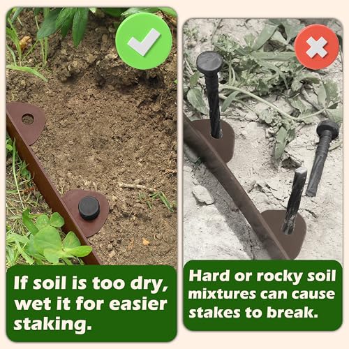 Gardzen 40-Foot x 3-Inch Landscape Edging Garden Border with 40 Spikes - color: Brown, size: 3IN-40FT