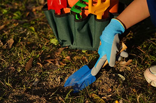 Kids Gardening Tool Set – Garden Tools Kit Includes Shovel, Rake, Fork Trowel, Children Garden Kit with Sun Hat, Apron, Gloves, Tote Bag, Sprayer and Bucket, Outdoor Play Toy Gift for Kid