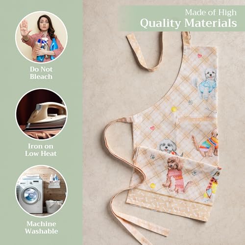 Maison d' Hermine Aprons for women with Pocket 100% Cotton (27.50"x31.50") - color: 129 - Let’s Play