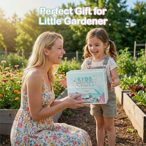 Kids Gardening Set,Toddler Garden Kit Gift for Kids Age 3-7