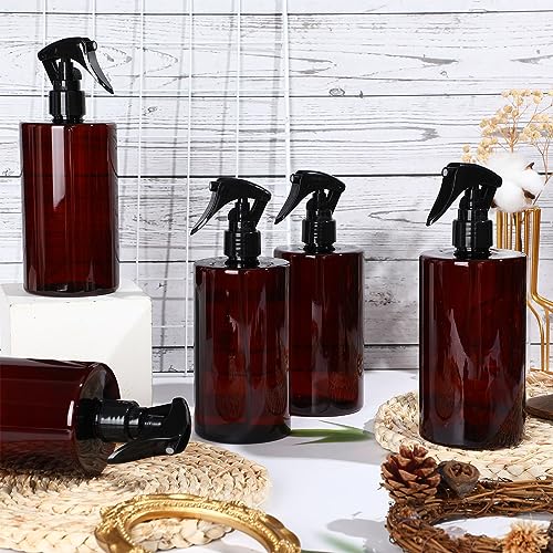 Hsei 20 Pcs 16 oz Amber Spray Bottles, Refillable Plastic with Triggers