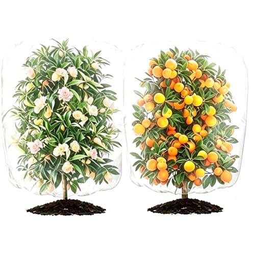 2PCS Bird Netting for Garden Protection with Zipper and Drawstring Fruit Tree Plant Netting Cover for Blueberry Vegetables BushesProtection from Insect Squirrels Birds, 3.3Ft x 2.7Ft