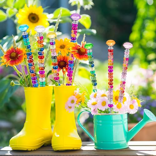 230 Pcs Beaded Garden Stakes, 12 IN Fairy Wand Garden Stake Beads Kits - size: 12 IN Diamonds