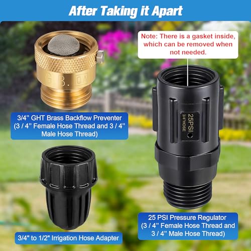 1 PC 25PSI Drip Irrigation Faucet Adapter Kit 1/2" Tubing to 3/4" Faucet