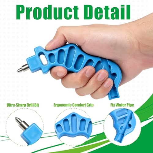 2 Pack Drip Irrigation Tubing Hole Punch Fittings, Drip Tube Hole Punch and 1/4 Inch Drip Fitting Insertion Tool for Easier 1/4" Barbed Fitting & Emitter Insertion in Drip Sprinkler System Setup - size: Hole Punch & Insertion Tool