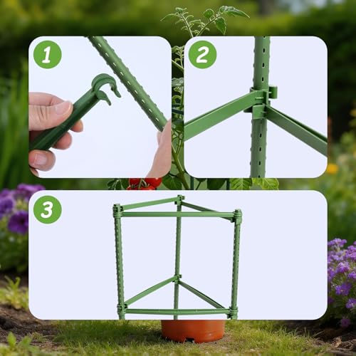 100pcs Garden Stakes Arms for Tomato Cage, 11.8in, 16mm,No Stake - size: 16mm/0.63inch