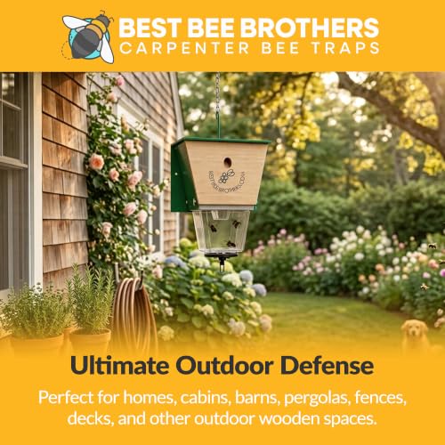 Ultimate Pro Outdoor Carpenter Bee Trap by Best Bee Brothers, Green 1-Pack - color: Green, size: 1 Pack