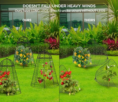 Garden Cloches for Plant Protector from Animals Chicken Wire Cages Outdoor - size: Set of 12 (20 inch high)