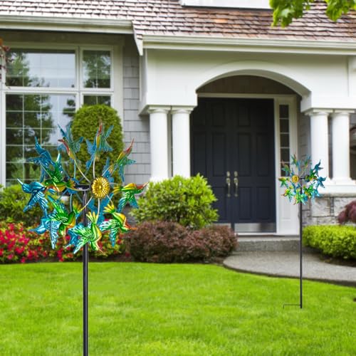 Viveta Wind Spinners for Yard and Garden, Hummingbird Wind Spinners - color: D-hummingbird-1 Pack