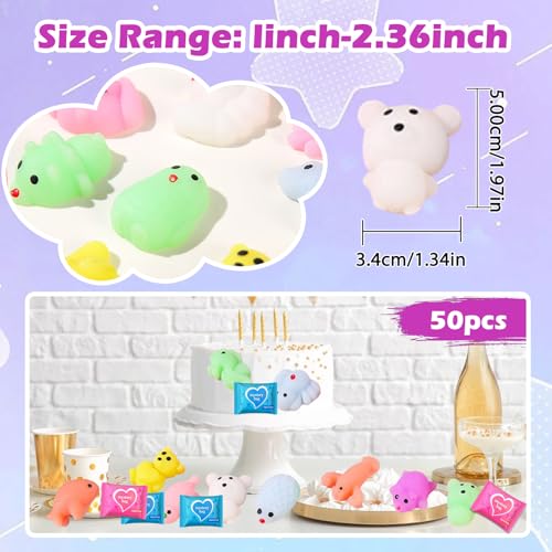 50-Pack Squishy Fidget Toys Blind Bags β Mini Mochi Squishies Mystery Toys for Kids, Party Favors, Classroom Prizes, Goodie Bag Stuffers, Sensory Stress Relief Squeeze Toy - color: Squishy