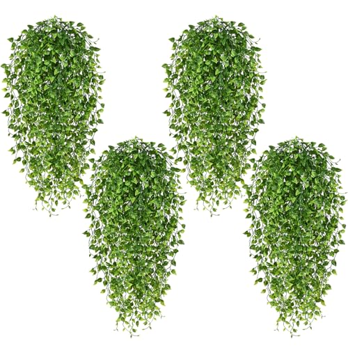 Waipfaru 4Pcs Artificial Hanging Plants, Fake Vines Boston Ivy - color: Boston Ivy, size: 4Pcs Plants