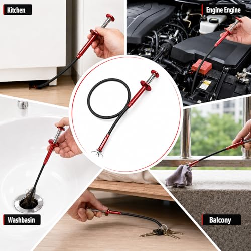 YUXIANLB Grabber Reacher Bendable Tool, Flexible Pickup 2lb Pull Strength