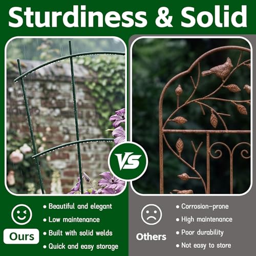 Thealyn 24" Metal Plant Trellis, Climbing Plant Support, 4 Pack (Green) - color: Green, size: 24 inch