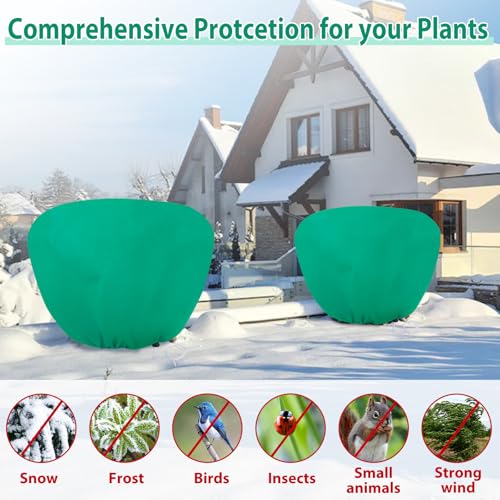 4 Pack Shrub Plant Covers Freeze Protection for Winter, 23.6"X39.4", Green - size: 4PCS-23.6" X 39.4"