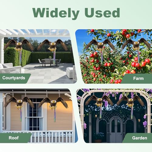 2PCS Hanging Fake Hawk to Keep Pigeon Away from Balcony - color: Black Hawk(1) 2pcs
