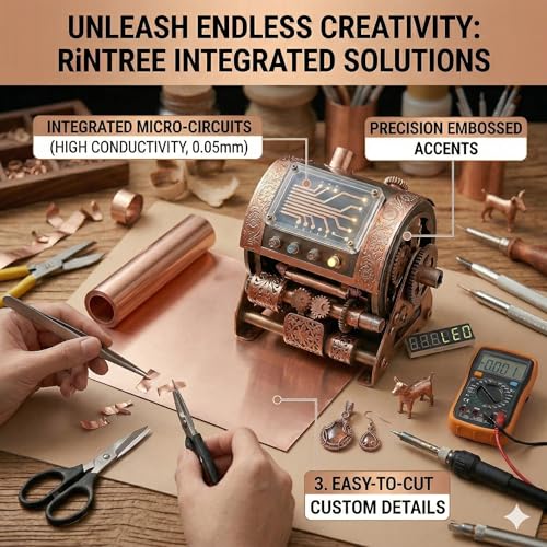 99.9% Pure Copper Sheet Metal Foil,44 Gauge(0.05mm) x 100mm x 2m Roll | High Conductivity Copper Strip for Electrical Repairs, EMI Shielding, Stained Glass, DIY Crafts and Soldering - color: 44 Gauge(0.05mm) x 100mm x 2m