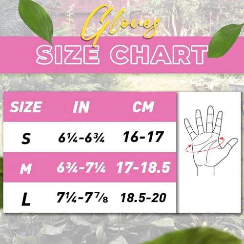 HANDLANDY Gardening Gloves for Women, Leather Garden Glove, Gardener Gift - color: Pink, size: Small (Pack of 1)