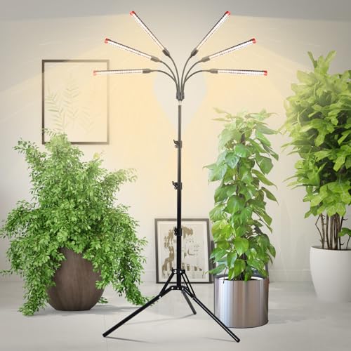 54W Grow Lights for Indoor Plants with Stand for Tall Plants - size: Stand 6Head 54W
