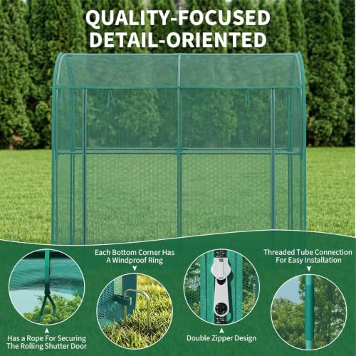 Garden Crop Cage, Plant Netting Cover with Zipper Door, Vegetable Insect Protection - color: Green, size: 200*100*180cm