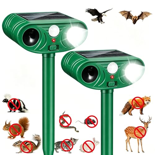 2 Pack Cats Deterrent Ultrasonic Animal Deterrent with Flashing Light