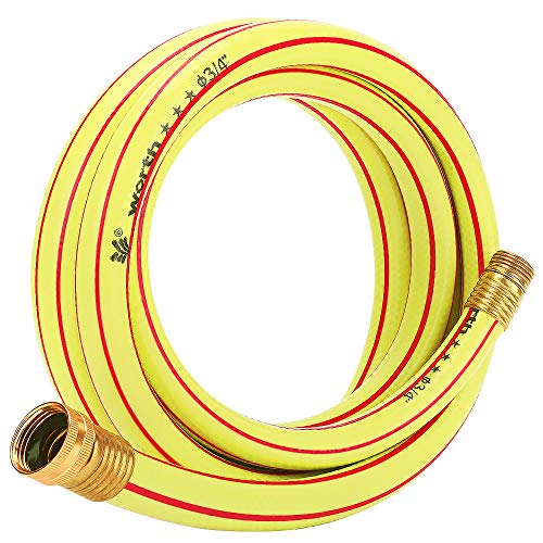 10ft 3/4 in. Short Leader Garden Hose, Solution4Patio, Male/Female Fittings - color: Yellow/Red, size: 3/4 in. x 10 ft.