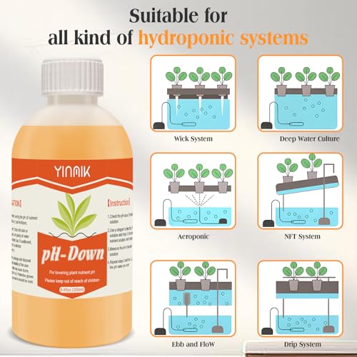 General Hydroponics pH Down Liquid, pH Control Liquid Decreases pH Levels - color: Orange pH Down