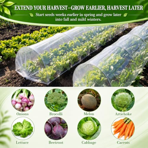 4 Pack 10ft Mini Garden Greenhouse Tunnel Net Cover - color: Clear