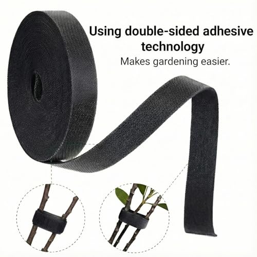 Soft Garden Cable Tie Tape-Reusable,for Climbing Plants Vines With Home Gardening Grips Effective Growing (82FT,Black) - color: Black, size: 82FT