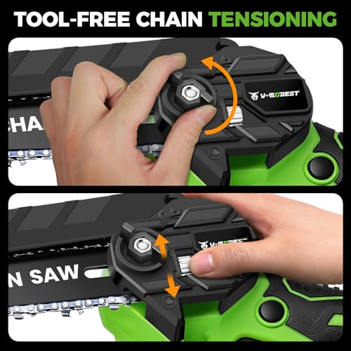 6Inch Mini Chainsaw with Extension Pole, 2-in-1 Pole Saw for Tree Trimming - color: Pale Green