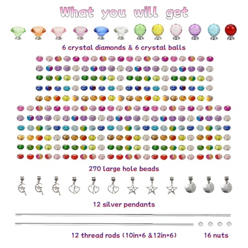 320Pcs Fairy Wand Garden Stake Beads Kit, Beaded Garden Stake Kit - color: Burst