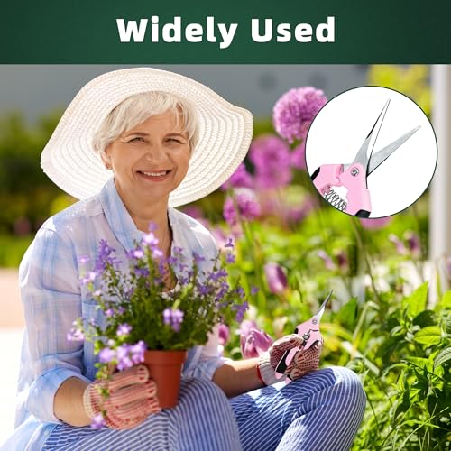 EWPJDK 3 Pack Garden Pruning Shears Scissors Clippers Stainless Steel(Pink) - style: Pink
