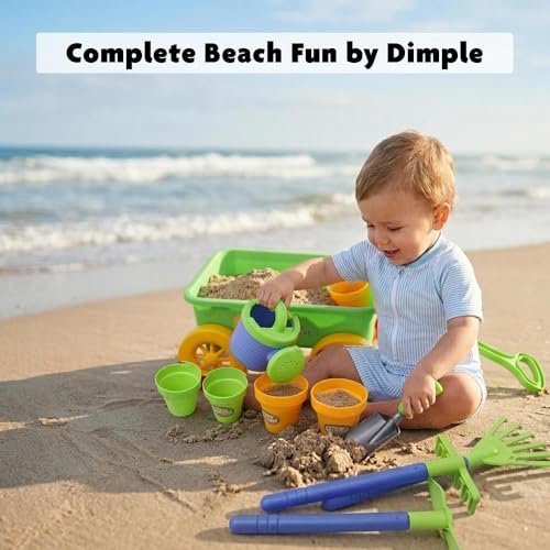 Dimple Green Garden Wagon & Tools Toy Set, 15 Pc Kids Gardening Play Set - color: Green