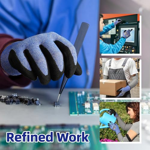 Schwer A4 AIR-SKIN Cut Resistant Work Gloves, Ultra Lightweight, AR3900, M - color: Blue, size: Medium
