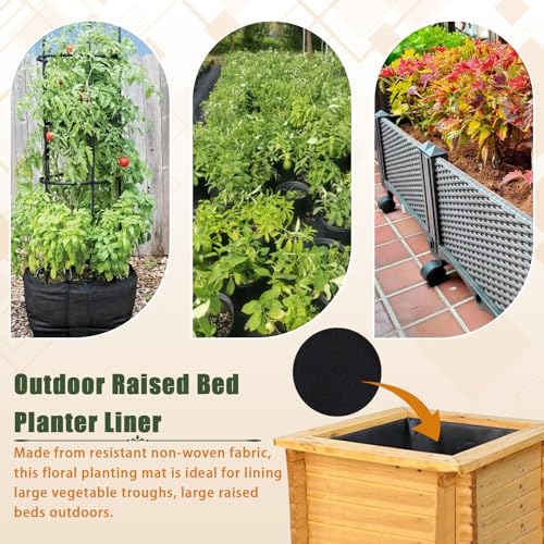 63 * 114 inch Raised Garden Bed Liner, Non Woven Fabric Liner for Large Veg Trough, Keeps Soil Contained and Water Drained - size: 63*114