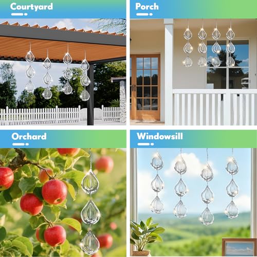 Bird Deterrents for Outside 12 Discs Stainless Steel, 4 Sets