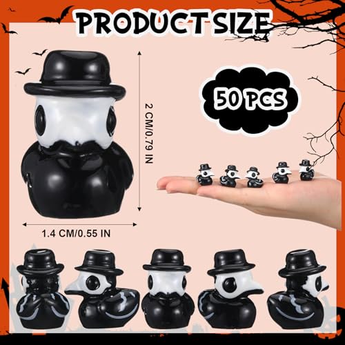 Briwooody 50 Pcs Halloween Mini Plague Doctor Figurine Bulk,Stylish Style - color: Stylish Style