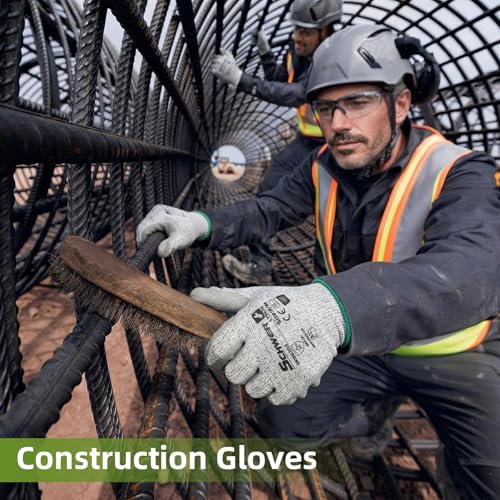 Schwer 6 Pairs A2 Cut Resistant Work Gloves, Ultra Durable, LT5636, L - size: Large