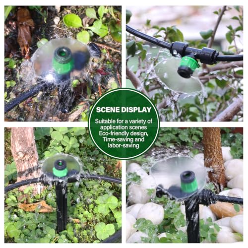 Kalolary 30Pcs Push-to-Fit Drip Irrigation Emitters for 1/4" Tubing - size: 1/4” Push-to-Connect Tee- Vortex- 30P Green
