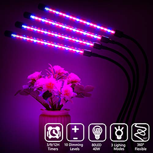 Felibeaco LED Plant Grow Lights for Indoor Plants Full Spectrum with Timer - style: Clip