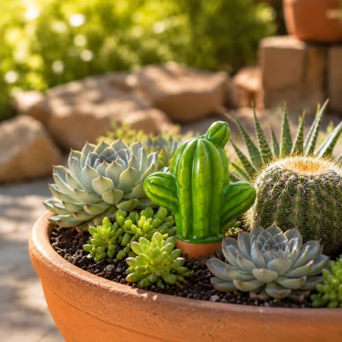 SURE YUESI 4PCS Self Watering Globes, Automatic Terracotta Watering Bulbs - Watering Spikes, Vacation Plant Watering Devices System, Plant Watering Globes for Indoor and Outdoor Plants - Cactus - color: Cactus